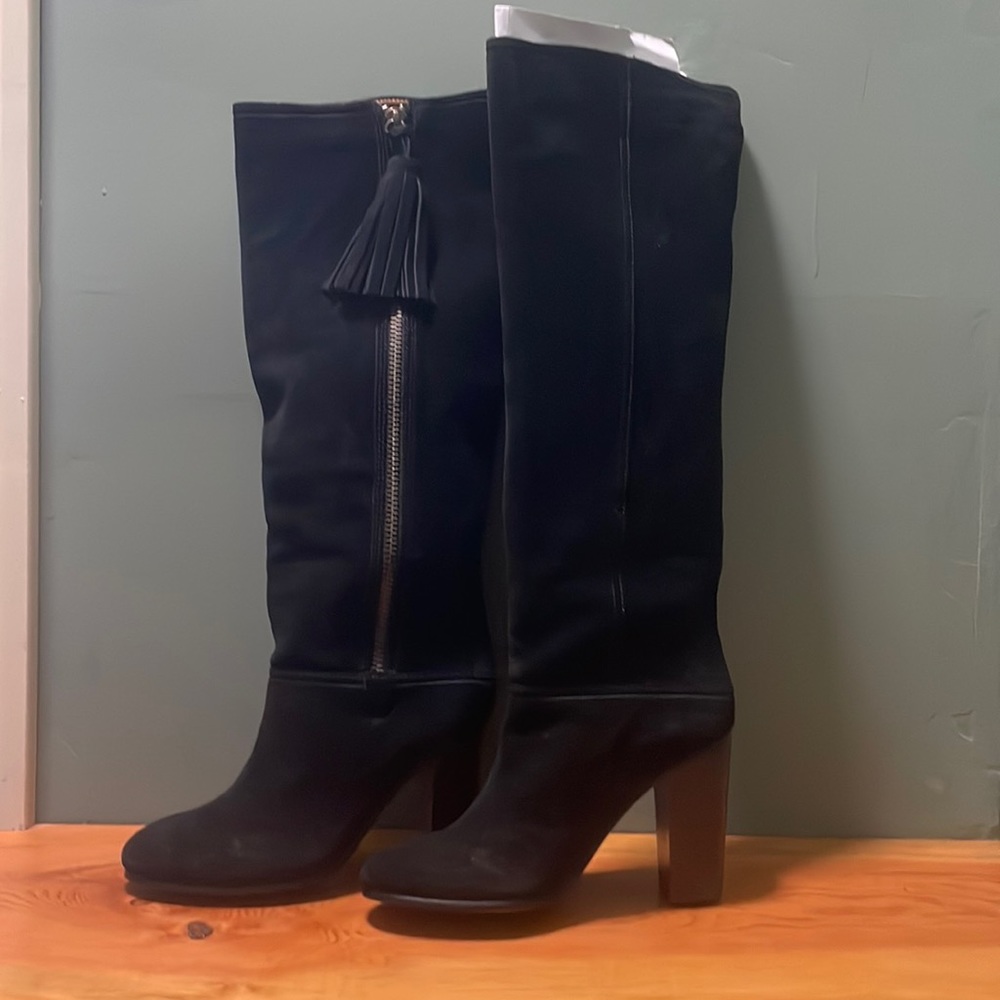 Coach tall black suede boots size 5